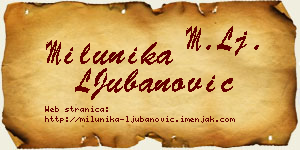 Milunika LJubanović vizit kartica